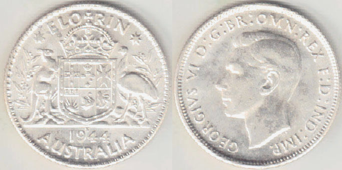 1944 S Australia silver Florin (Unc) A000712 - Click Image to Close